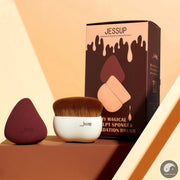 Perfect Makeup Brush Foundation Brush with Makeup Sponge,Contour Blush Concealer Highlight, T882-Health Wisdom™