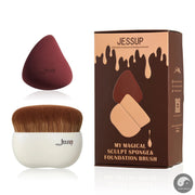 Perfect Makeup Brush Foundation Brush with Makeup Sponge,Contour Blush Concealer Highlight, T882-Health Wisdom™
