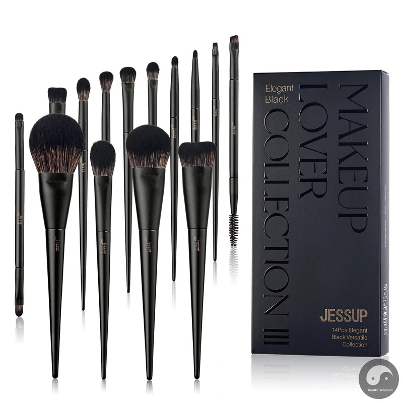 Perfect Makeup Brushes 10-14pc Makeup Brush set Synthetic Foundation Brush Powder Contour Eyeshadow Liner Blending Highlight T329-Health Wisdom™