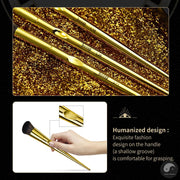 Perfect Makeup Brushes Set 10pcs Basic Powder Eyeshadow Contour Foundation Liner Brow Brush Kit Vintage Golden Synthetic Hair-Health Wisdom™