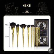 Perfect Makeup Brushes Set 10pcs Basic Powder Eyeshadow Contour Foundation Liner Brow Brush Kit Vintage Golden Synthetic Hair-Health Wisdom™