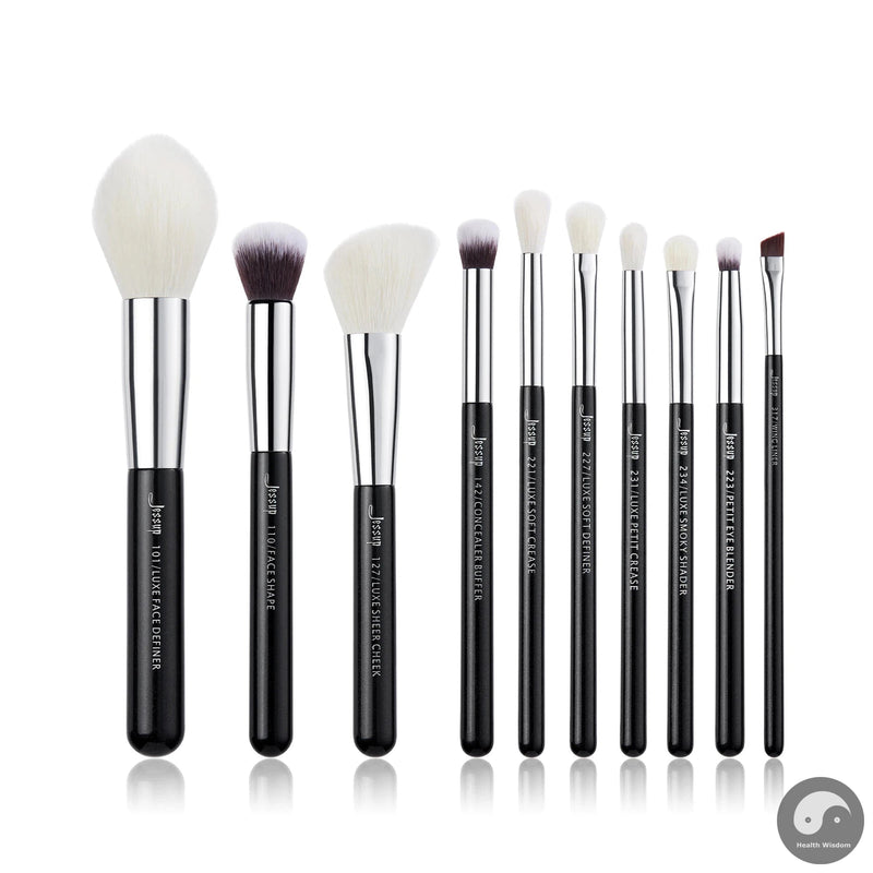 Perfect Makeup Brushes Set 10pcs Make up Brush Natural-Synthetic Beauty Tools kit Foundation Powder Definer Shader Liner Natural-Health Wisdom™