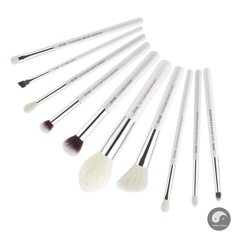 Perfect Makeup Brushes Set 10pcs Make up Brush Natural-Synthetic Beauty Tools kit Foundation Powder Definer Shader Liner Natural-Health Wisdom™