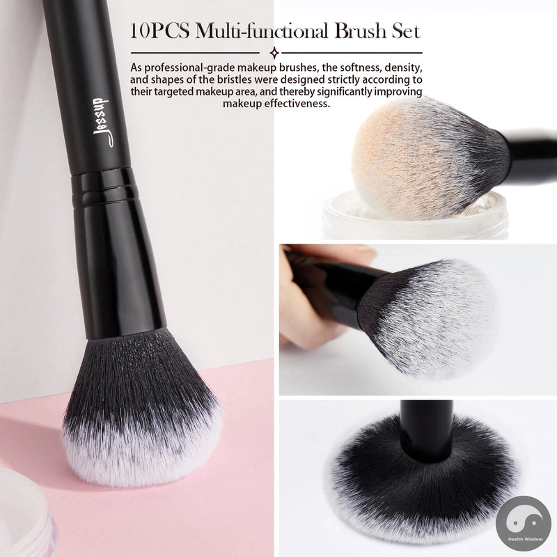 Perfect Makeup Brushes Set 10pcs Makeup Brush Natural-Synthetic Powder Foundation Eyeshadow Eyeliner Concealer Blush Eyebrow T323-Health Wisdom™