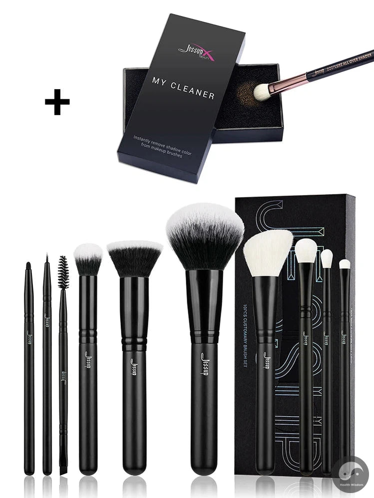 Perfect Makeup Brushes Set 10pcs Makeup Brush Natural-Synthetic Powder Foundation Eyeshadow Eyeliner Concealer Blush Eyebrow T323-Health Wisdom™