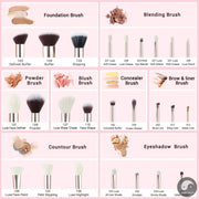 Perfect Makeup Brushes Set 15-25pcs Natural-Synthetic Foundation Powder Highlighter Eyeshadow Brush Pedzle do Makijazu T290-Health Wisdom™