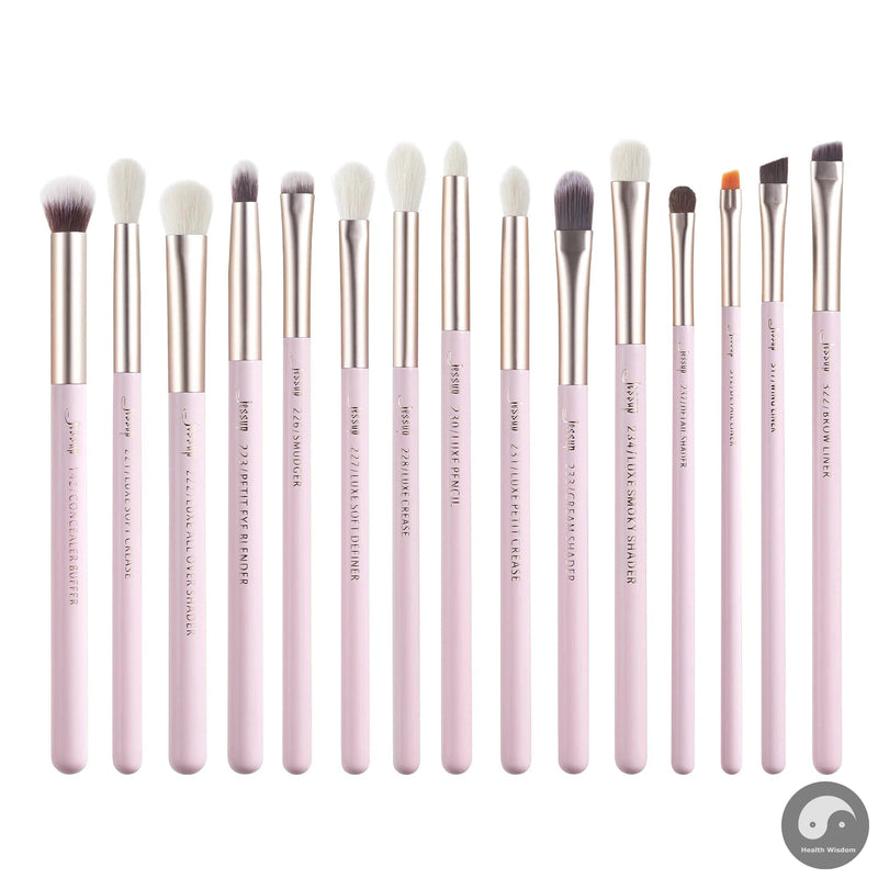 Perfect Makeup Brushes Set 15pcs Eye Brushes set Natural-synthetic Eyeshadow Eyeliner Eyebrow Blending Pearl White T217-Health Wisdom™