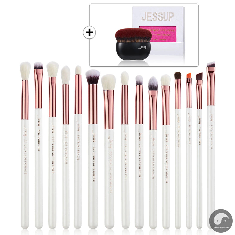 Perfect Makeup Brushes Set 15pcs Eye Brushes set Natural-synthetic Eyeshadow Eyeliner Eyebrow Blending Pearl White T217-Health Wisdom™