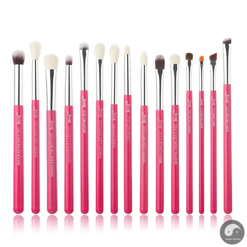Perfect Makeup Brushes Set 15pcs Eye Brushes set Natural-synthetic Eyeshadow Eyeliner Eyebrow Blending Pearl White T217-Health Wisdom™