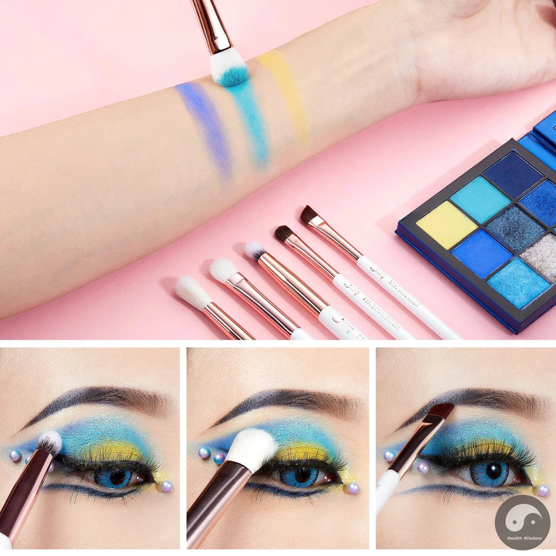 Perfect Makeup Brushes Set 15pcs Eye Brushes set Natural-synthetic Eyeshadow Eyeliner Eyebrow Blending Pearl White T217-Health Wisdom™