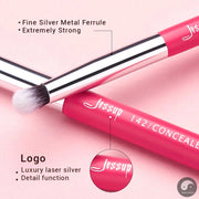 Perfect Makeup Brushes Set 15pcs professional Make up Brush Eyeliner Shader Natural-synthetic Rose-carmin/Silver-Health Wisdom™