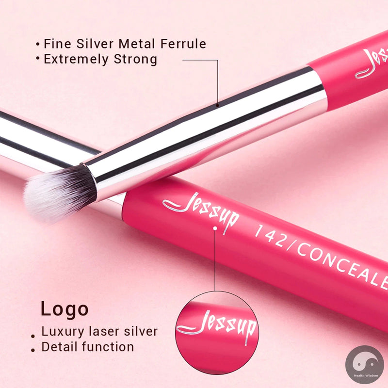 Perfect Makeup Brushes Set 15pcs professional Make up Brush Eyeliner Shader Natural-synthetic Rose-carmin/Silver-Health Wisdom™