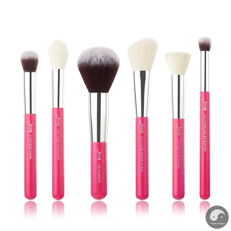 Perfect Makeup Brushes Set 6pcs Makeup Brush Natural-Synthetic Powder Contour Blush Highlighter Blend Concealer Makeup Brush Kits-Health Wisdom™