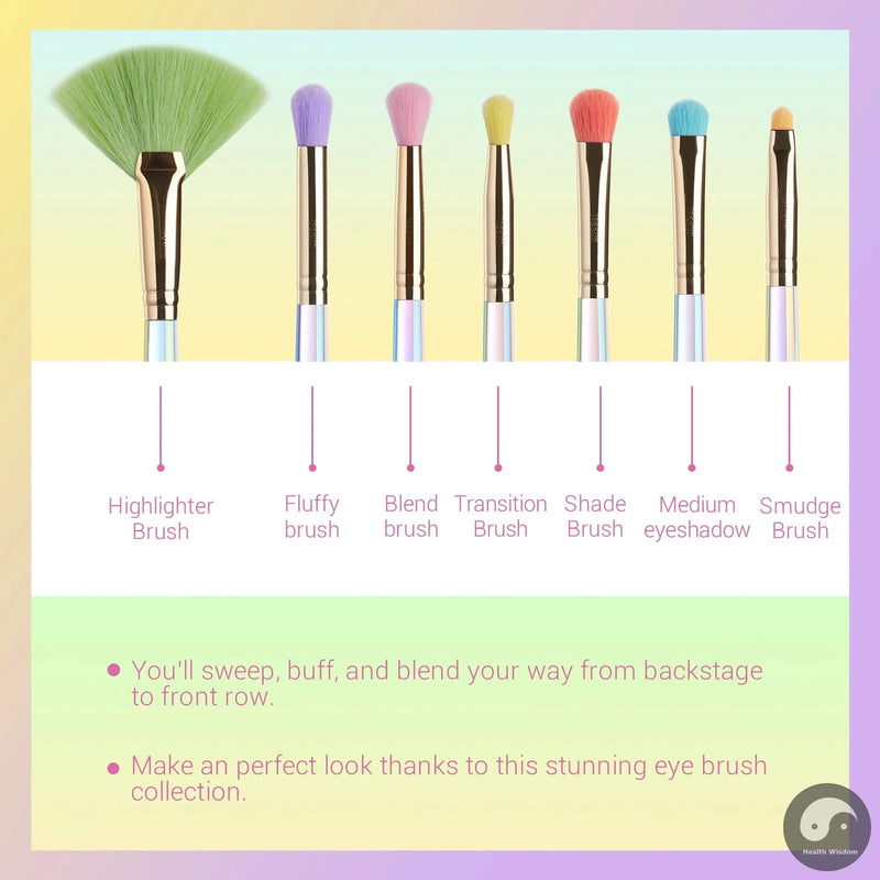 Perfect Makeup Brushes Set 7PCS Brushes Eyeshadow Concealer Blending Contour Eye Brush Synthetic Hair with Cosmetic bag-Health Wisdom™