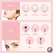 Perfect Makeup Brushes Set 8pcs Make up brush Natural-synthetic Powder Foundation Highlighter Concealer Eyeshadow Wing Liner-Health Wisdom™