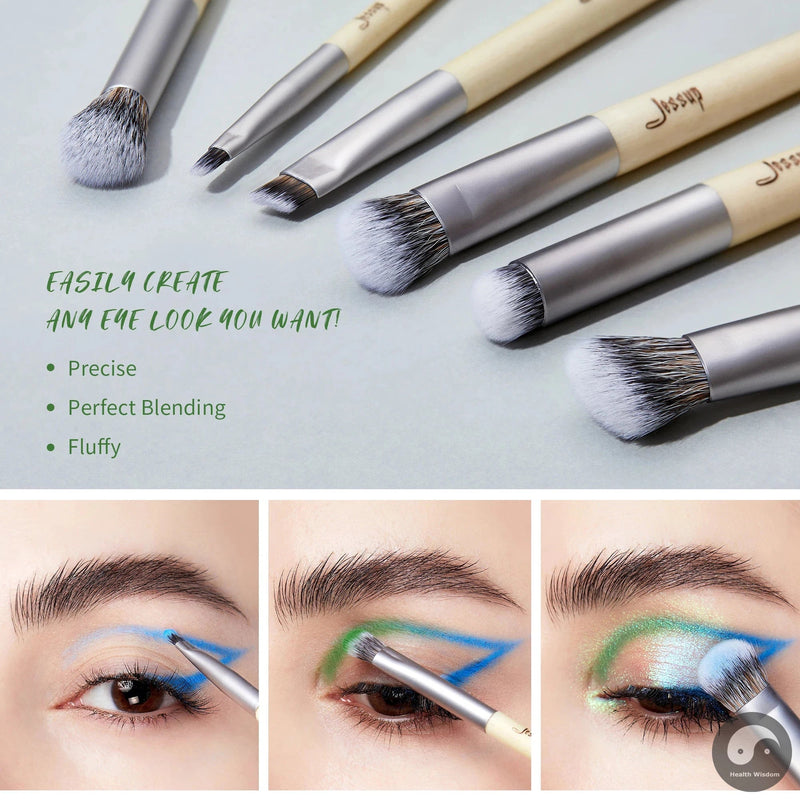 Perfect Makeup Brushes Set Eco-Friendly Premium Synthetic Foundation Powder Angled Concealer Blending Eyeshadow Duo Eyebrow T327-Health Wisdom™