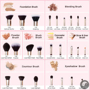 Perfect Makeup Brushes Set Professional Natural-Synthetic Hair Makeup Brush Foundation Powder Contour Eyeshadow 15-25pcs-Health Wisdom™