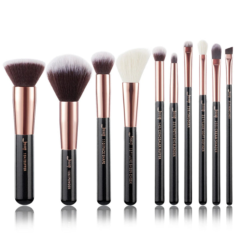 Perfect Makeup Brushes set 10pcs professional Make up Brush Foundation Powder Buffer Cheek Shader Pearl White/ Rose Gold Cosmetic-Health Wisdom™