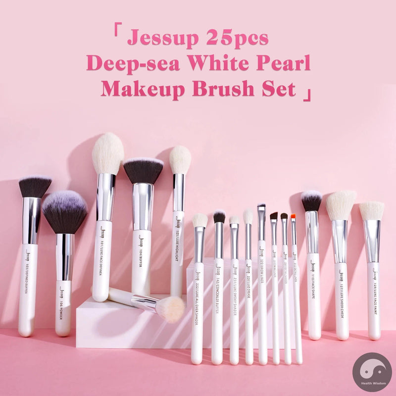 Perfect Makeup brushes set Pearl White/Silver Beauty Foundation Powder Eyeshadow Make up Brushes High quality 6pcs-25pcs-Health Wisdom™