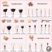 Perfect Makeup brushes set Pearl White/Silver Beauty Foundation Powder Eyeshadow Make up Brushes High quality 6pcs-25pcs-Health Wisdom™