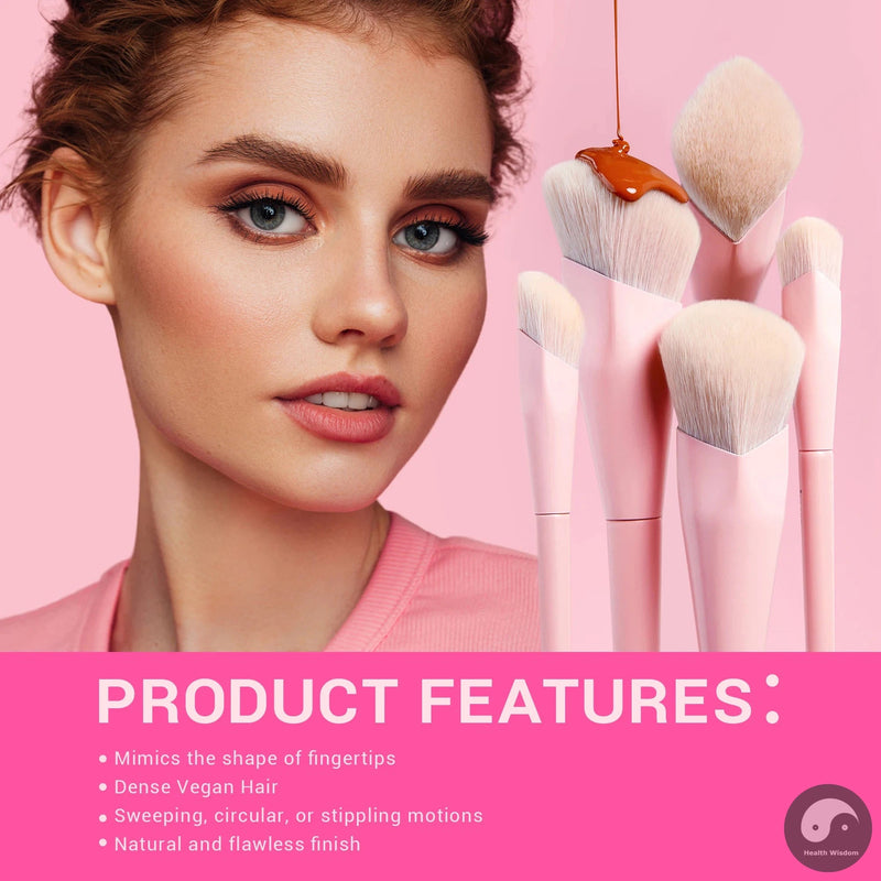 Perfect Pink Makeup Brushes Set 2-14pcs Make up Brushes Premium Vegan Foundation Blush Eyeshadow liner Powder Blending Brush,T495-Health Wisdom™