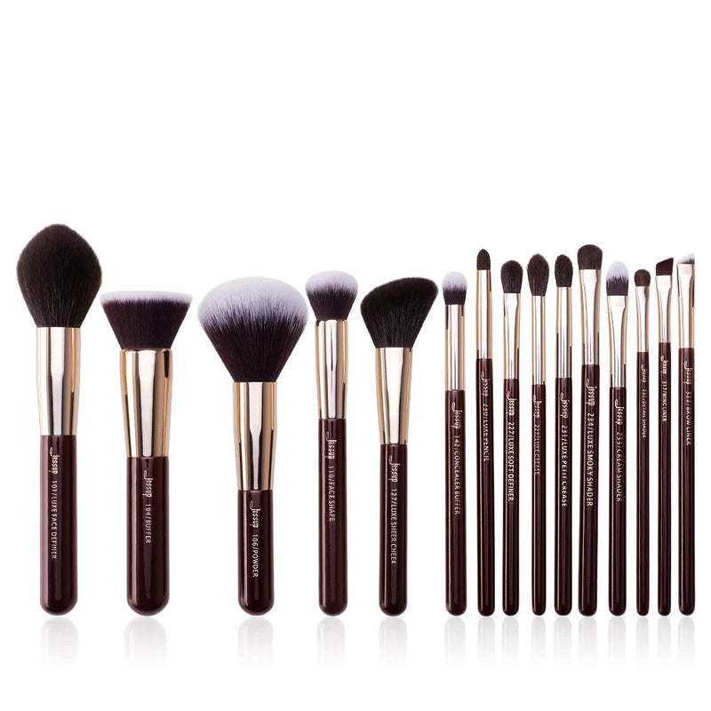 Perfect Professional Makeup Brushes 15pcs Make up Brush set Cosmetics Foundation Powder Definer Shader Liner Rose Gold / Black-Health Wisdom™