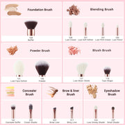 Perfect Professional Makeup Brushes 15pcs Make up Brush set Cosmetics Foundation Powder Definer Shader Liner Rose Gold / Black-Health Wisdom™
