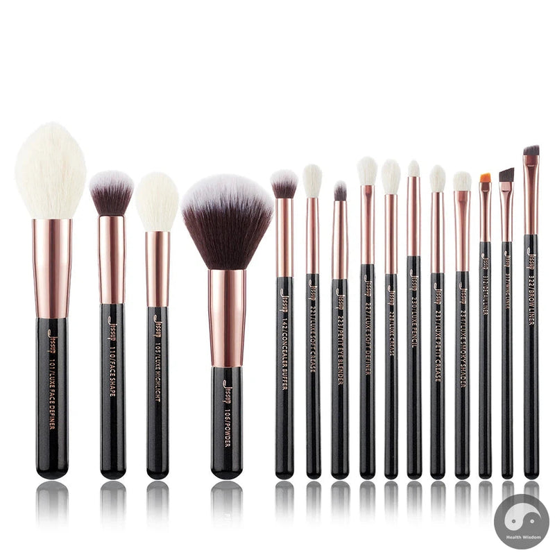 Perfect Professional Makeup Brushes Set 15pcs Make up Brush Natural-synthetic Foundation Powder Detail Eye Brush Pearl White T222-Health Wisdom™