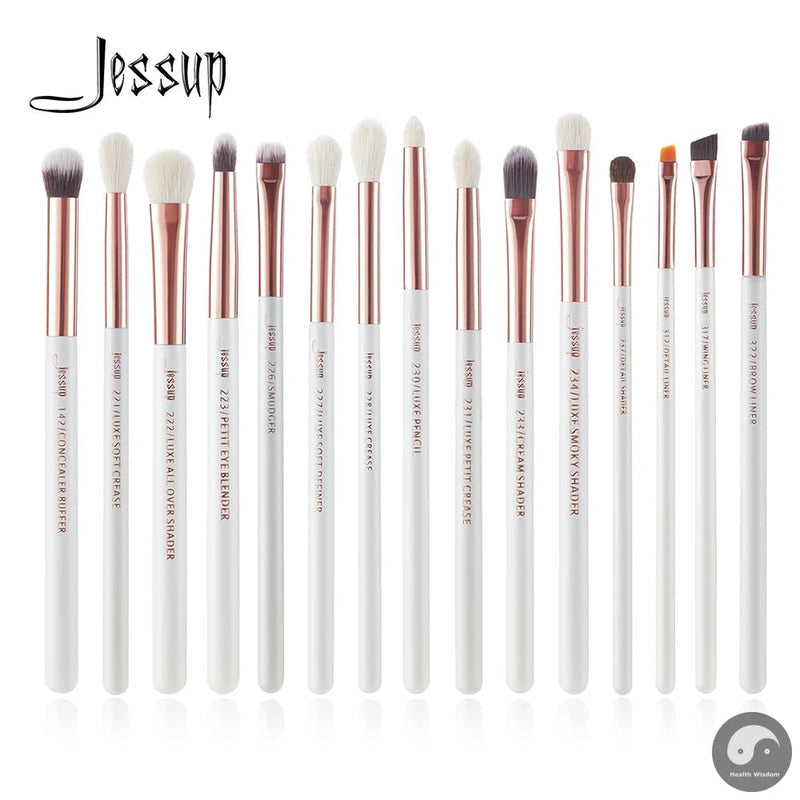 Perfect Professional Makeup Brushes Set 15pcs Make up Brush Pearl White/Silver Tools kit Eye Liner Shader natural-synthetic hair-Health Wisdom™