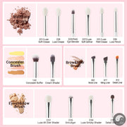 Perfect Professional Makeup Brushes Set 15pcs Make up Brush Pearl White/Silver Tools kit Eye Liner Shader natural-synthetic hair-Health Wisdom™