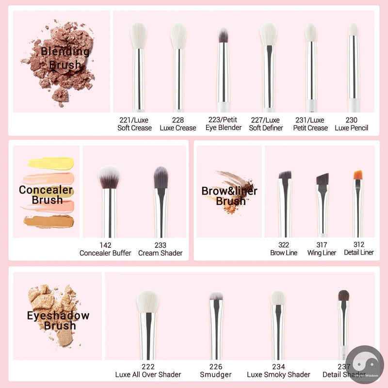 Perfect Professional Makeup Brushes Set 15pcs Make up Brush Pearl White/Silver Tools kit Eye Liner Shader natural-synthetic hair-Health Wisdom™