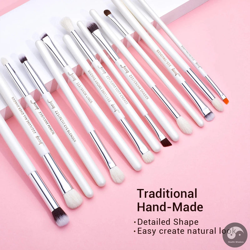 Perfect Professional Makeup Brushes Set 15pcs Make up Brush Pearl White/Silver Tools kit Eye Liner Shader natural-synthetic hair-Health Wisdom™