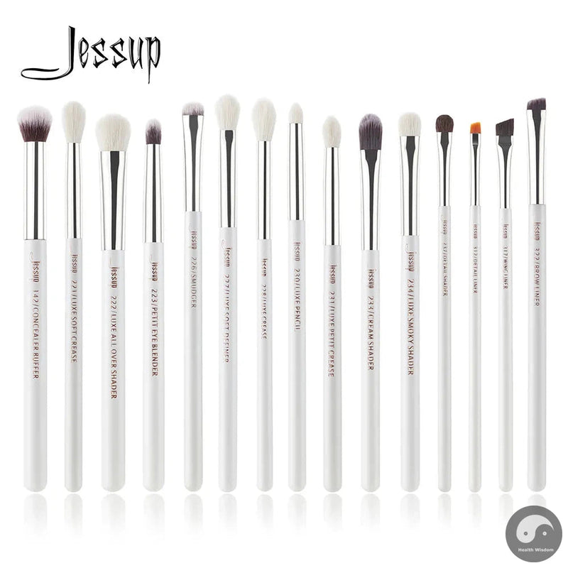Perfect Professional Makeup Brushes Set 15pcs Make up Brush Pearl White/Silver Tools kit Eye Liner Shader natural-synthetic hair-Health Wisdom™