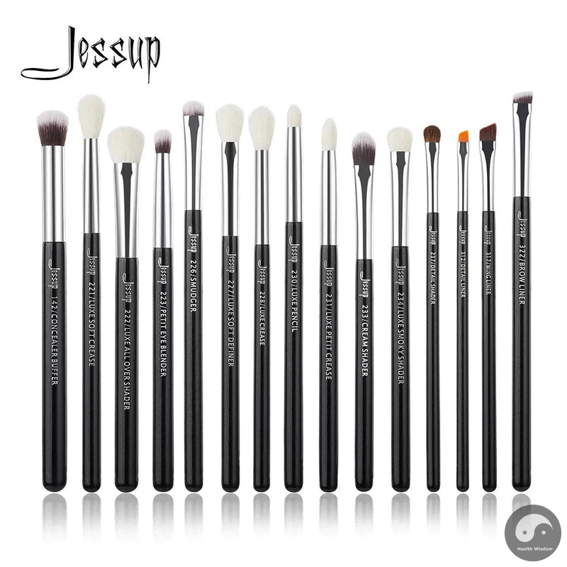 Perfect Professional Makeup Brushes Set 15pcs Make up Brush Pearl White/Silver Tools kit Eye Liner Shader natural-synthetic hair-Health Wisdom™