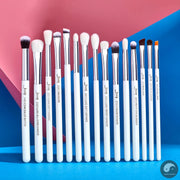 Perfect Professional Makeup Brushes Set 15pcs Make up Brush Pearl White/Silver Tools kit Eye Liner Shader natural-synthetic hair-Health Wisdom™