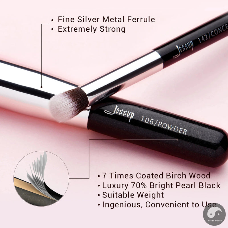 Perfect Professional Makeup Brushes Set 25pcs Natural-Synthetic Foundation Powder Eyeshadow Make up Brush Blushes Black T175-Health Wisdom™