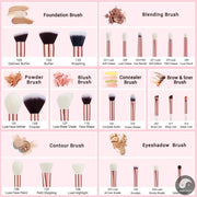 Perfect Professional Makeup brushes set ,6- 25pcs Makeup brush Natural Synthetic Foundation Powder Highlighter Pearl White T215-Health Wisdom™