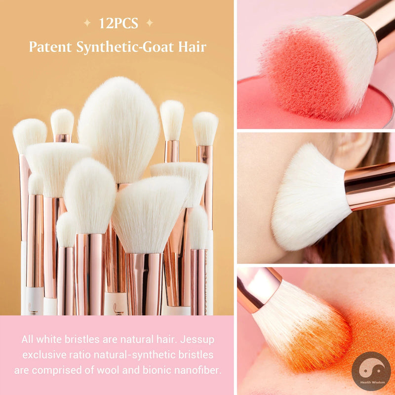 Perfect Professional Makeup brushes set ,6- 25pcs Makeup brush Natural Synthetic Foundation Powder Highlighter Pearl White T215-Health Wisdom™
