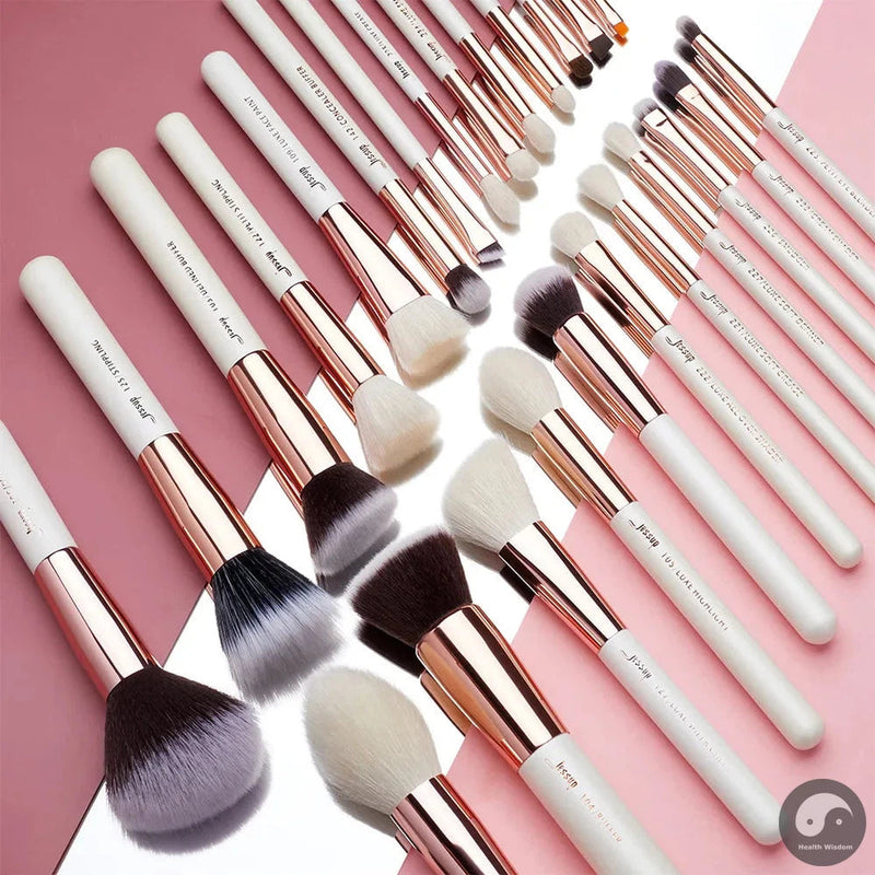 Perfect Professional Makeup brushes set ,6- 25pcs Makeup brush Natural Synthetic Foundation Powder Highlighter Pearl White T215-Health Wisdom™