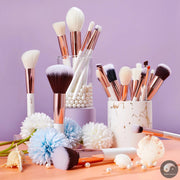 Perfect Professional Makeup brushes set ,6- 25pcs Makeup brush Natural Synthetic Foundation Powder Highlighter Pearl White T215-Health Wisdom™