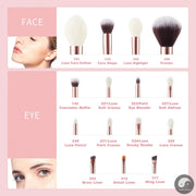 Perfect brushes 15pcs Professional Makeup Brushes Set Foundation Powder Make up brush Pencil natural-synthetic hair Rose Gold-Health Wisdom™