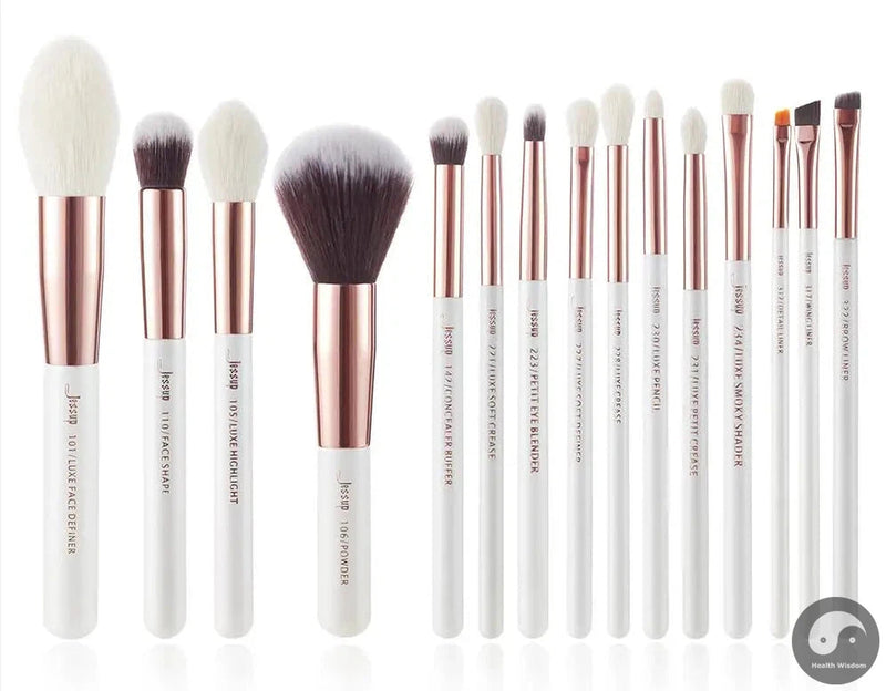 Perfect brushes 15pcs Professional Makeup Brushes Set Foundation Powder Make up brush Pencil natural-synthetic hair Rose Gold-Health Wisdom™