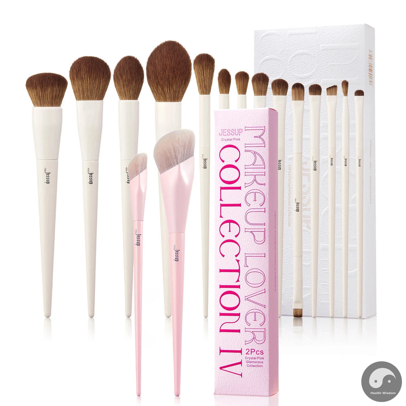 Pink Foundation Brushes Set T497 with 14pcs Makeup brushes T329-Health Wisdom™