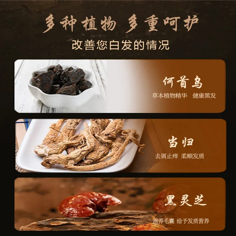 Polygonum Multiflorum Plant Extract Moisturizing Shampoo White Hair To Black Hair No Silicone Oil Shampoo-Health Wisdom™