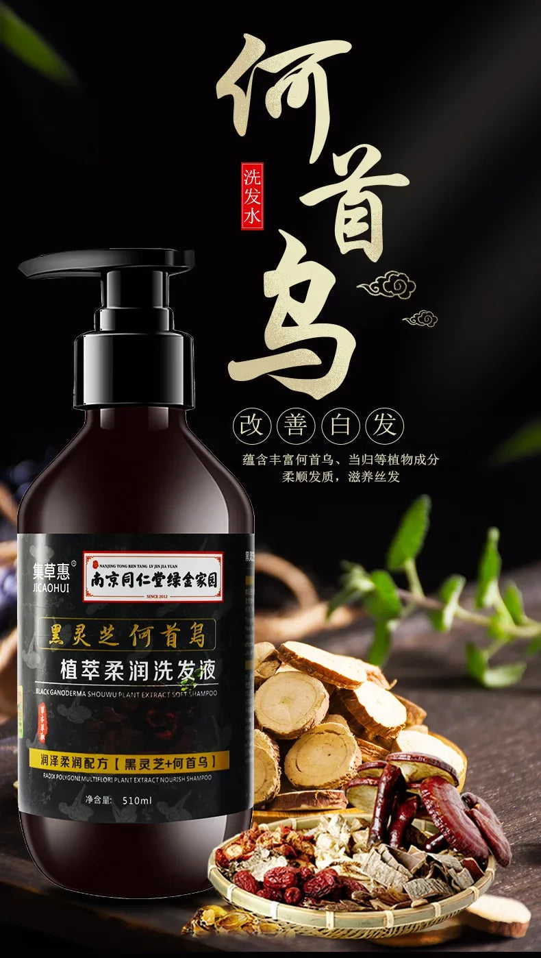 Polygonum Multiflorum Plant Extract Moisturizing Shampoo White Hair To Black Hair No Silicone Oil Shampoo-Health Wisdom™
