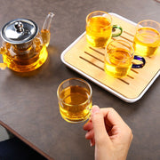 Portable Chinese Gongfu Tea Set Heat Resisting Borosilicate Glass Teapot Tea Tray Teacups Sets A Pot Of Four Cups Gift Bag-Health Wisdom™