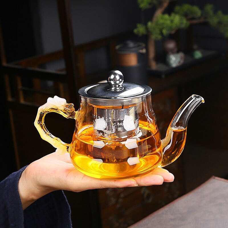 Portable Chinese Gongfu Tea Set Heat Resisting Borosilicate Glass Teapot Tea Tray Teacups Sets A Pot Of Four Cups Gift Bag-Health Wisdom™