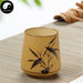 Pottery Ceramic Tea Cups 180ml*2pcs, Bamboo Carving