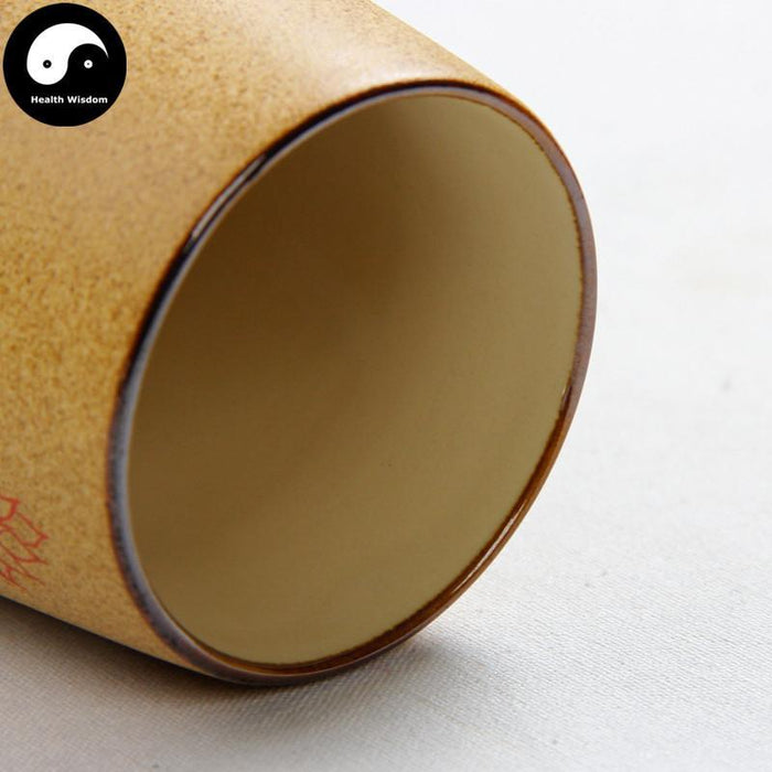 Pottery Ceramic Tea Cups 180ml*2pcs, Lotus Carving
