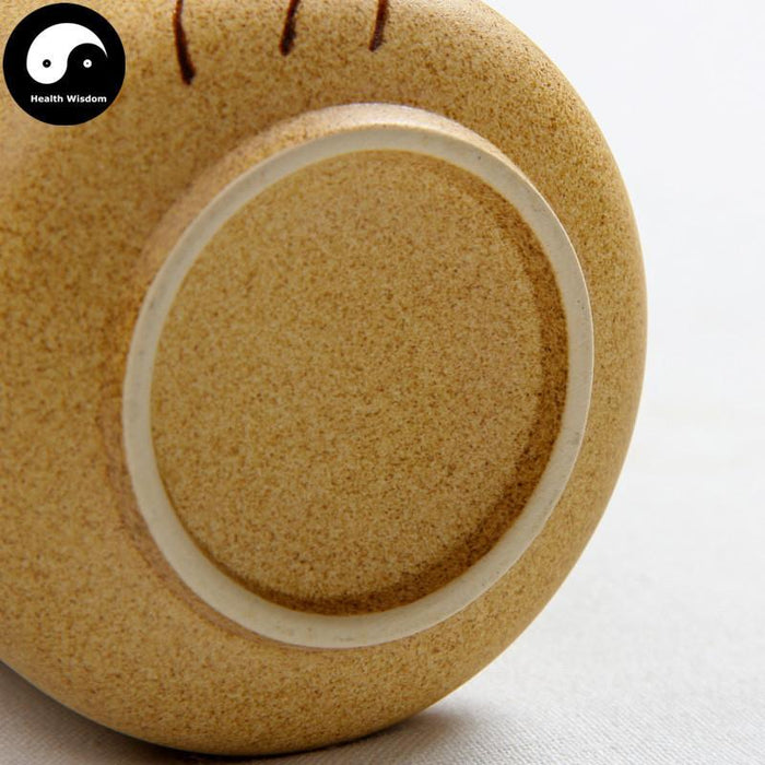 Pottery Ceramic Tea Cups 180ml*2pcs, Lotus Carving